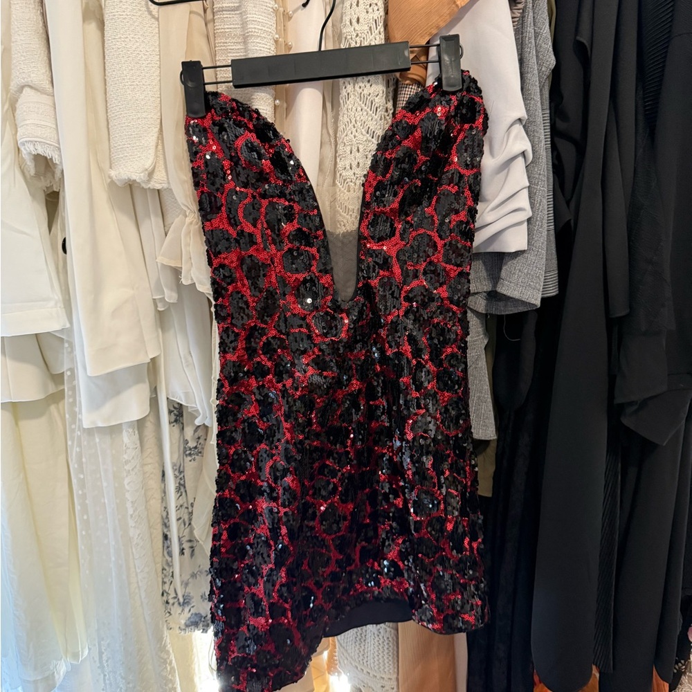 Sequin Leopard Print Dress